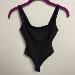 Skims Fits Everybody Square Neck Bodysuit Onyx Small